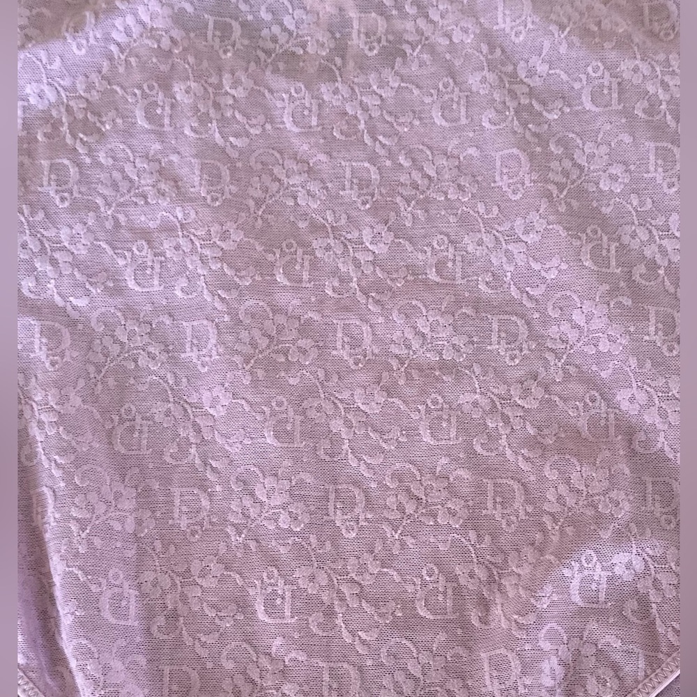 NWT Vintage Christian Dior Monogrammed w Print Lavender Lace Bodysuit - Picture 3 of 13